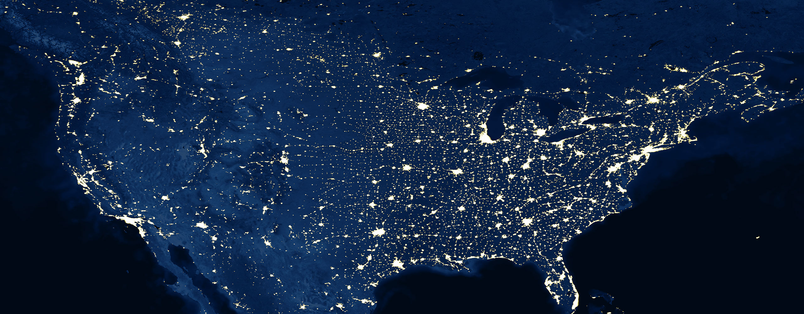 Zoomed out North American map highlighting Accurate Transportation LTL service coverage
